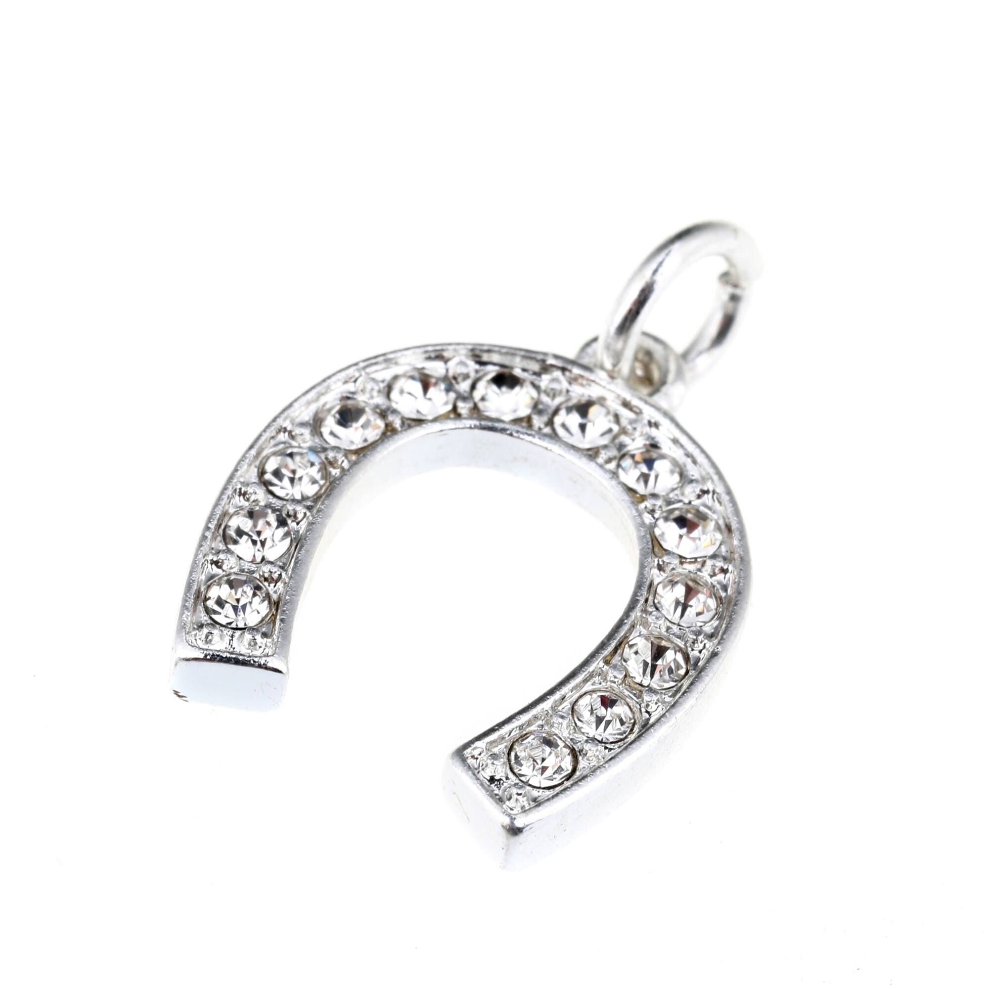 Silver Plated Pavé Horseshoe Charm by Bead Landing™